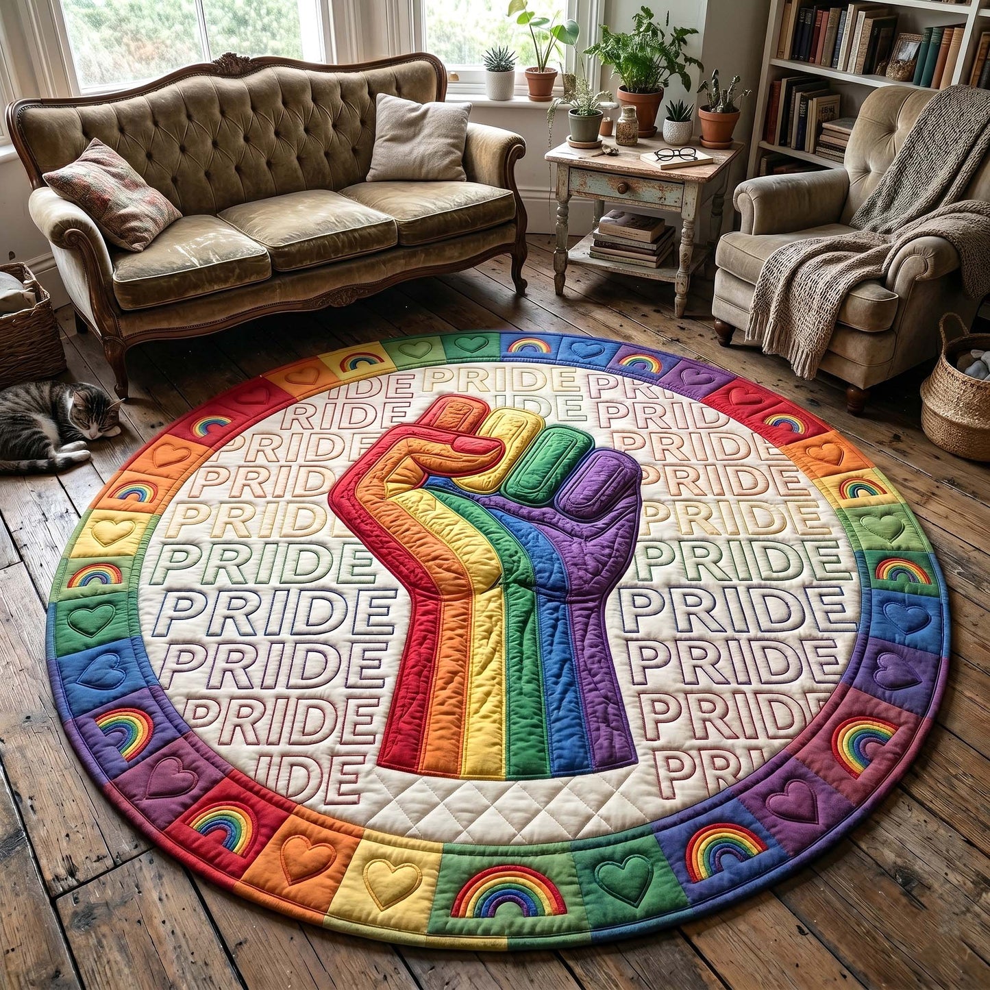 Love Pride Quilted Round Mat GFTOTP18852