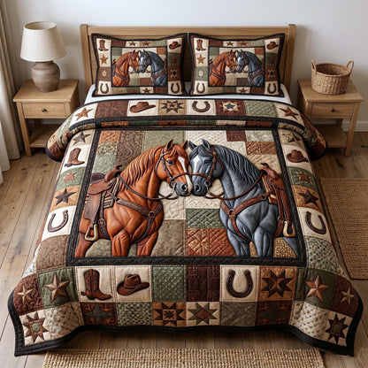 Prairie Horse 3-Piece Quilted Bedding Set GFTOTP18868