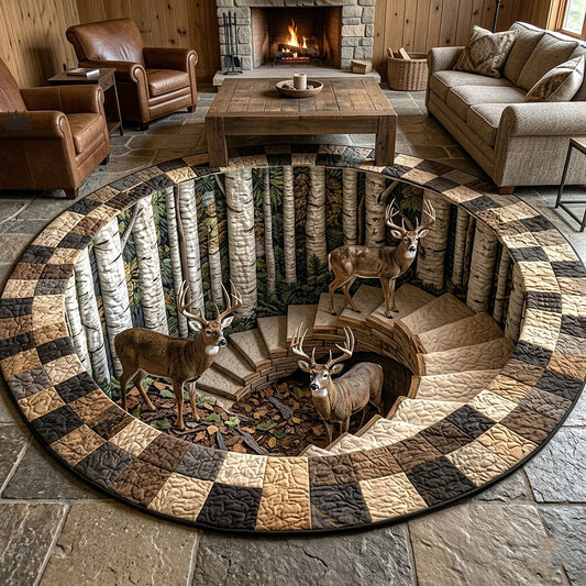 Rustic Wilderness Quilted Round Mat GFTOTP18938