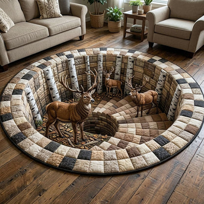 Rustic Wilderness Quilted Round Mat GFTOTP18939