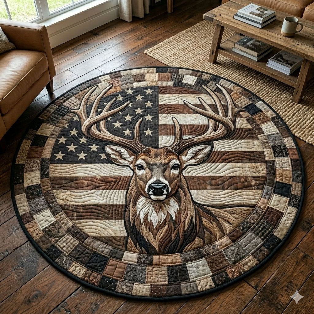 Rustic Wilderness Quilted Round Mat GFTOTP18943