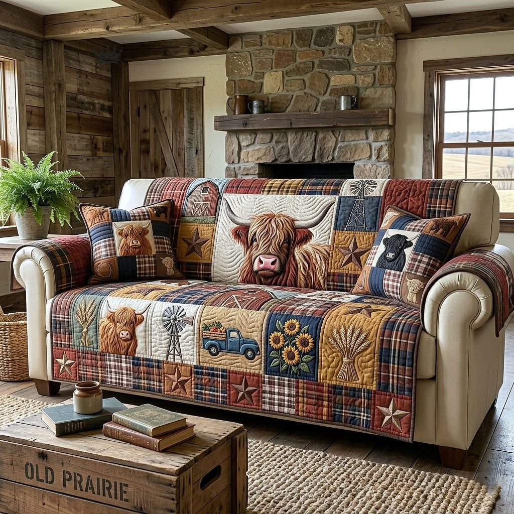 Rustic Highland Quilted Sofa Cover GFTOTP18950