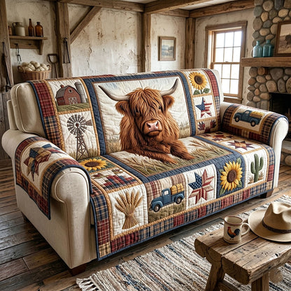 Rustic Highland Quilted Sofa Cover GFTOTP18952