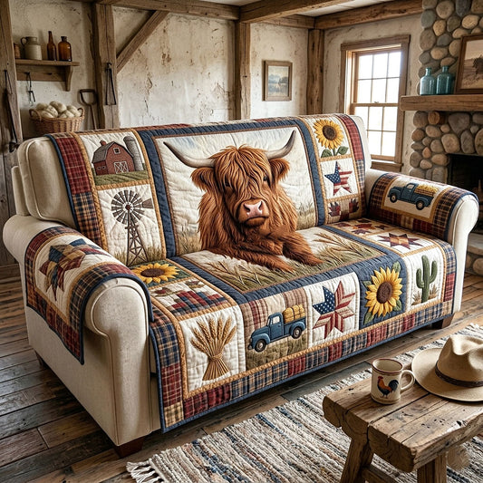Rustic Highland Quilted Sofa Cover GFTOTP18952