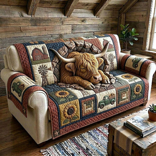 Rustic Highland Quilted Sofa Cover GFTOTP18953
