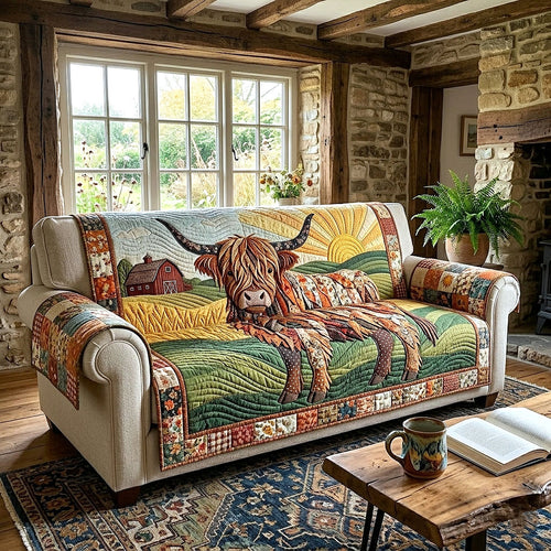 Rustic Highland Quilted Sofa Cover GFTOTP18954