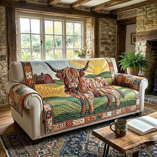 Rustic Highland Quilted Sofa Cover GFTOTP18954