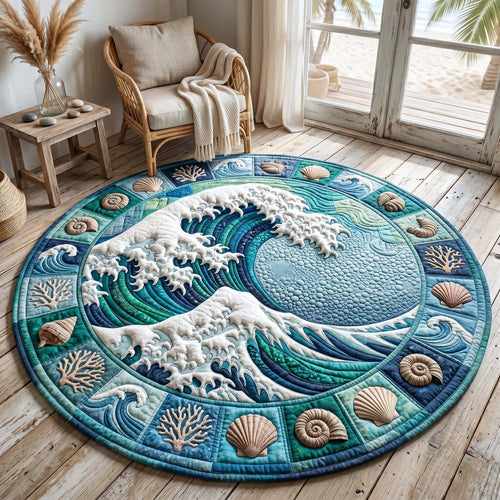 Coastal Whisper Quilted Round Mat GFTOTP19145