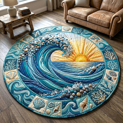 Coastal Whisper Quilted Round Mat GFTOTP19146
