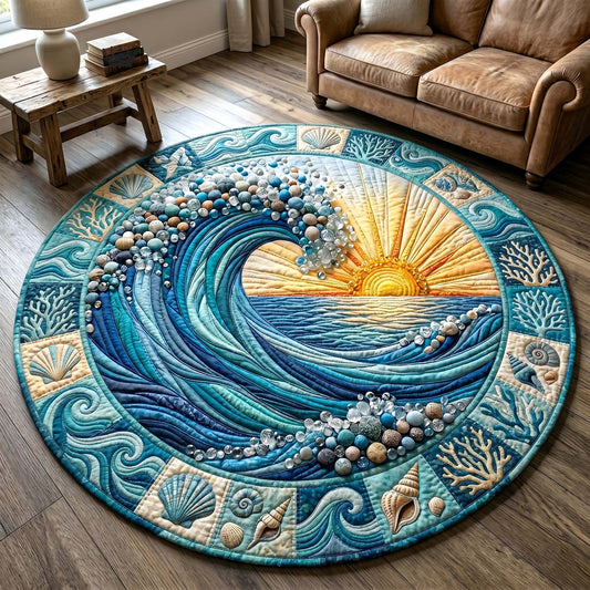 Coastal Whisper Quilted Round Mat GFTOTP19146