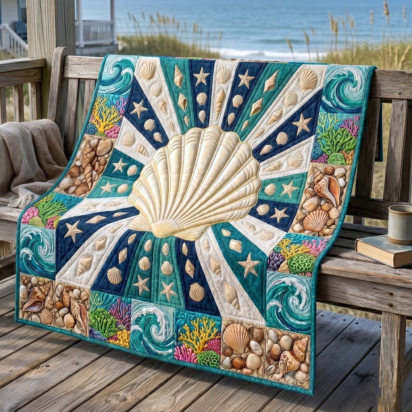 Coastal Whisper Quilted Blanket GFTOTP19165