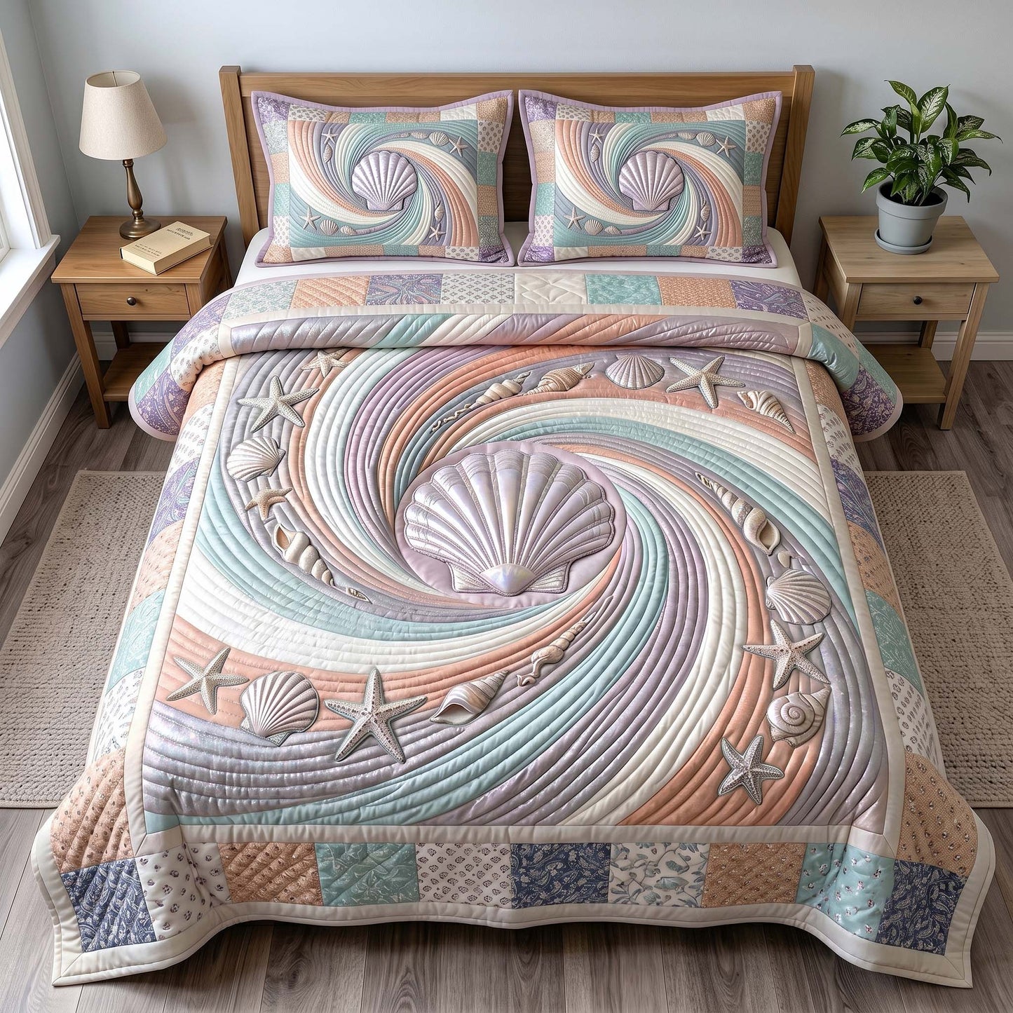 Coastal Whisper 3-Piece Quilted Bedding Set GFTOTP19189