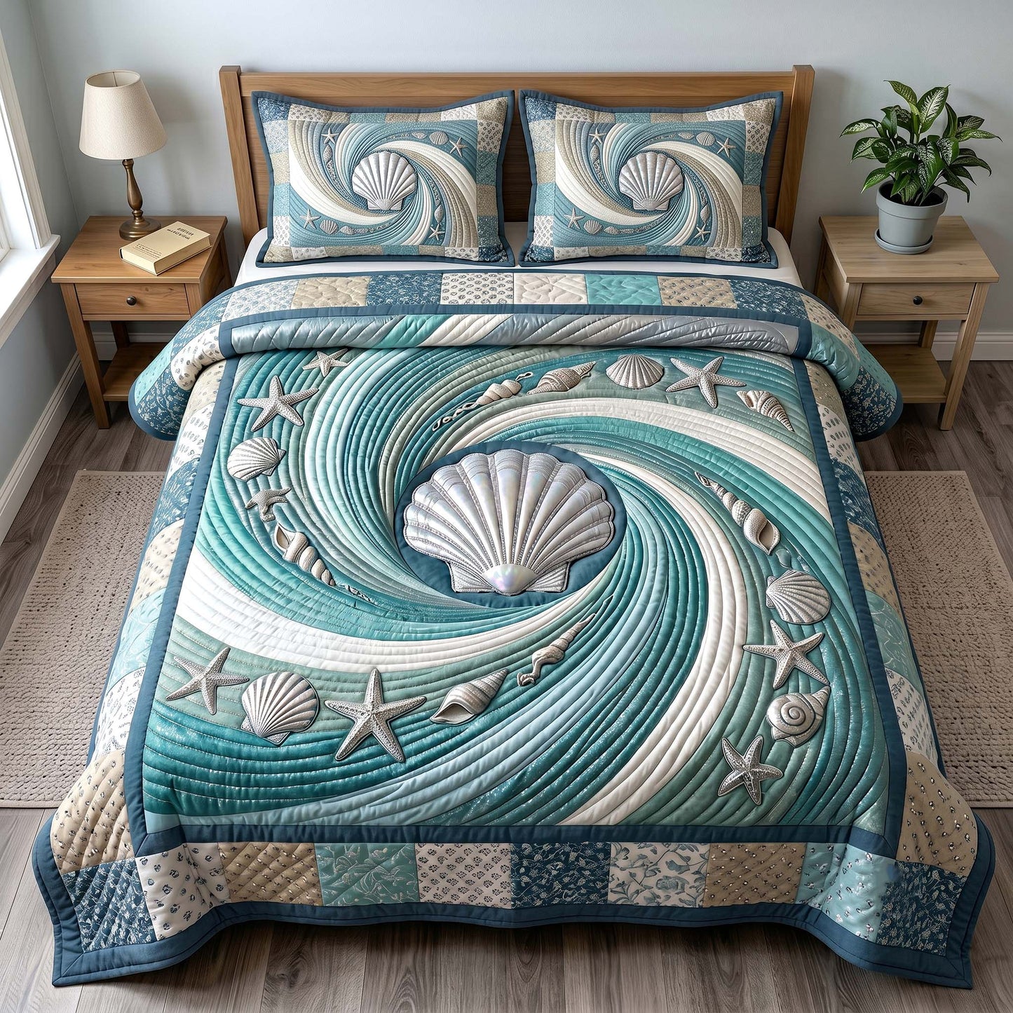 Coastal Whisper 3-Piece Quilted Bedding Set GFTOTP19190