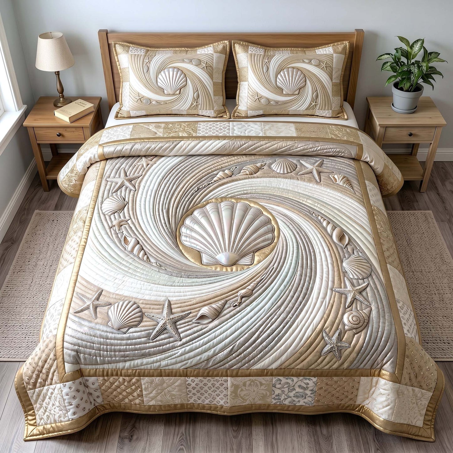 Coastal Whisper 3-Piece Quilted Bedding Set GFTOTP19191