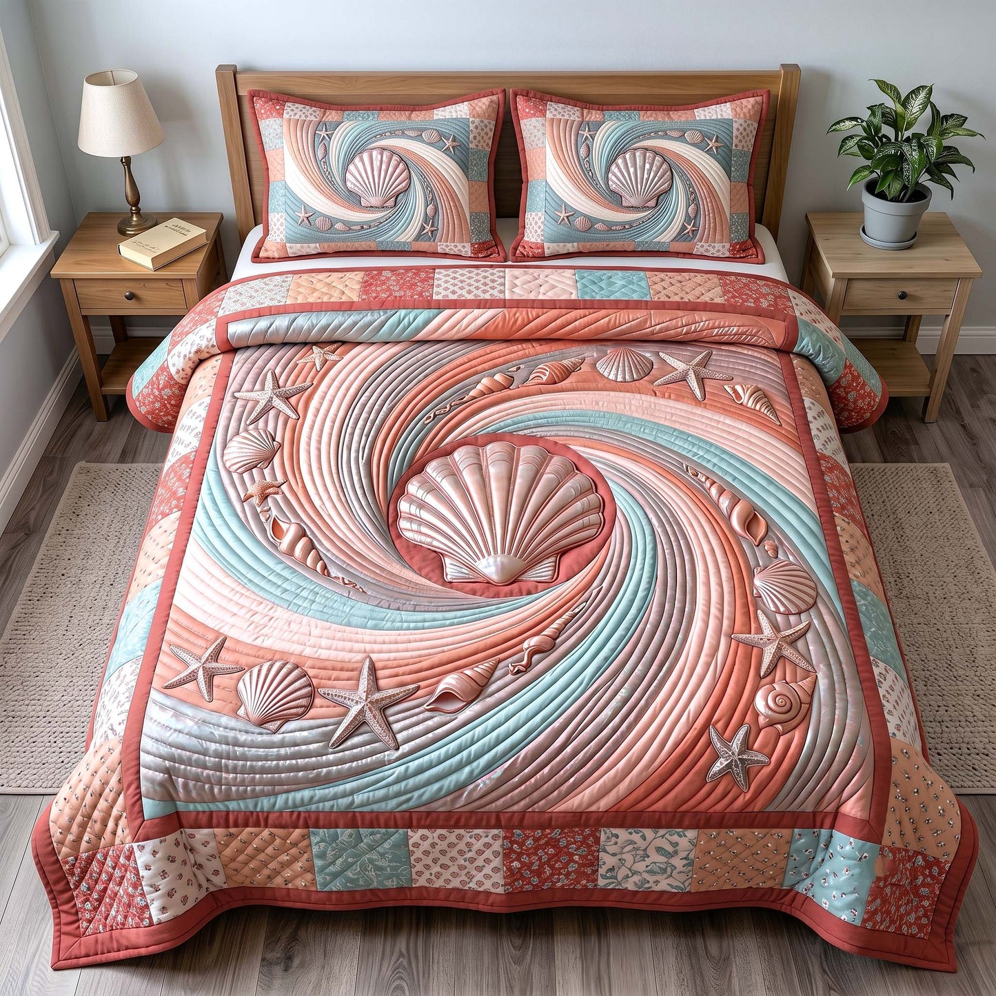 Coastal Whisper 3-Piece Quilted Bedding Set GFTOTP19193