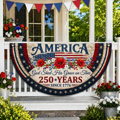 Americana Blooms Fan Flag GFTOTP19226