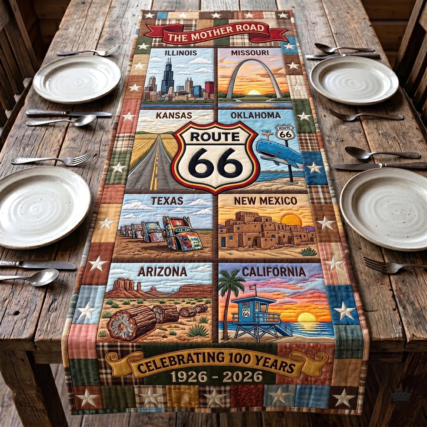 Route 66 Centennial Quilted Table Runner GFTOTP19290