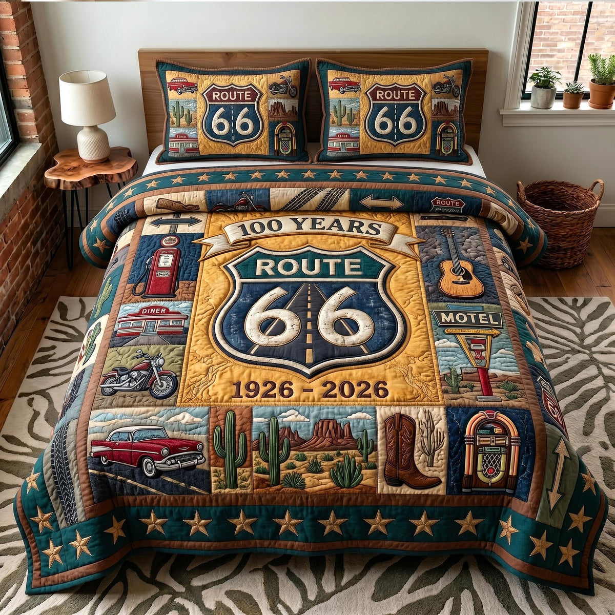 Route 66 Centennial 3-Piece Quilted Bedding Set GFTOTP19296