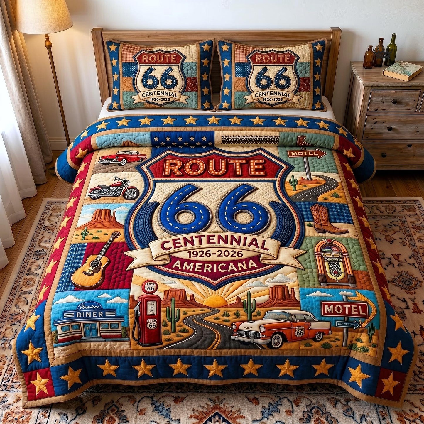 Route 66 Centennial 3-Piece Quilted Bedding Set GFTOTP19299