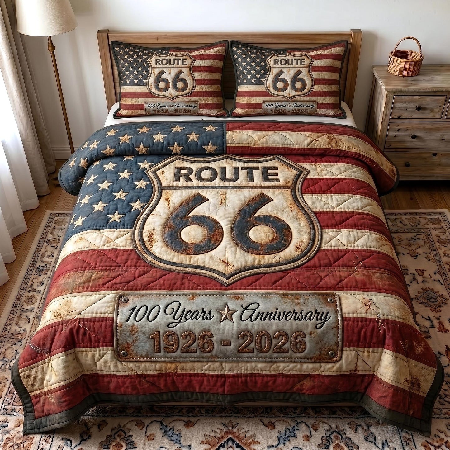 Route 66 Centennial 3-Piece Quilted Bedding Set GFTOTP19300