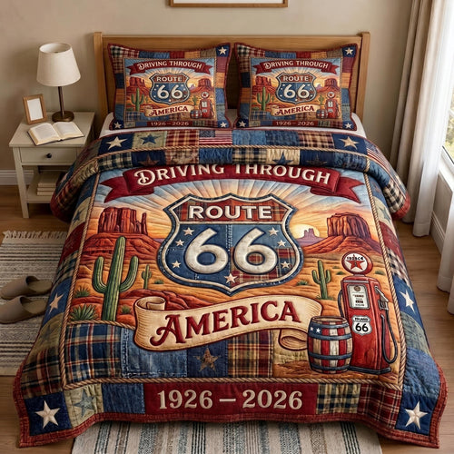 Route 66 Centennial 3-Piece Quilted Bedding Set GFTOTP19301