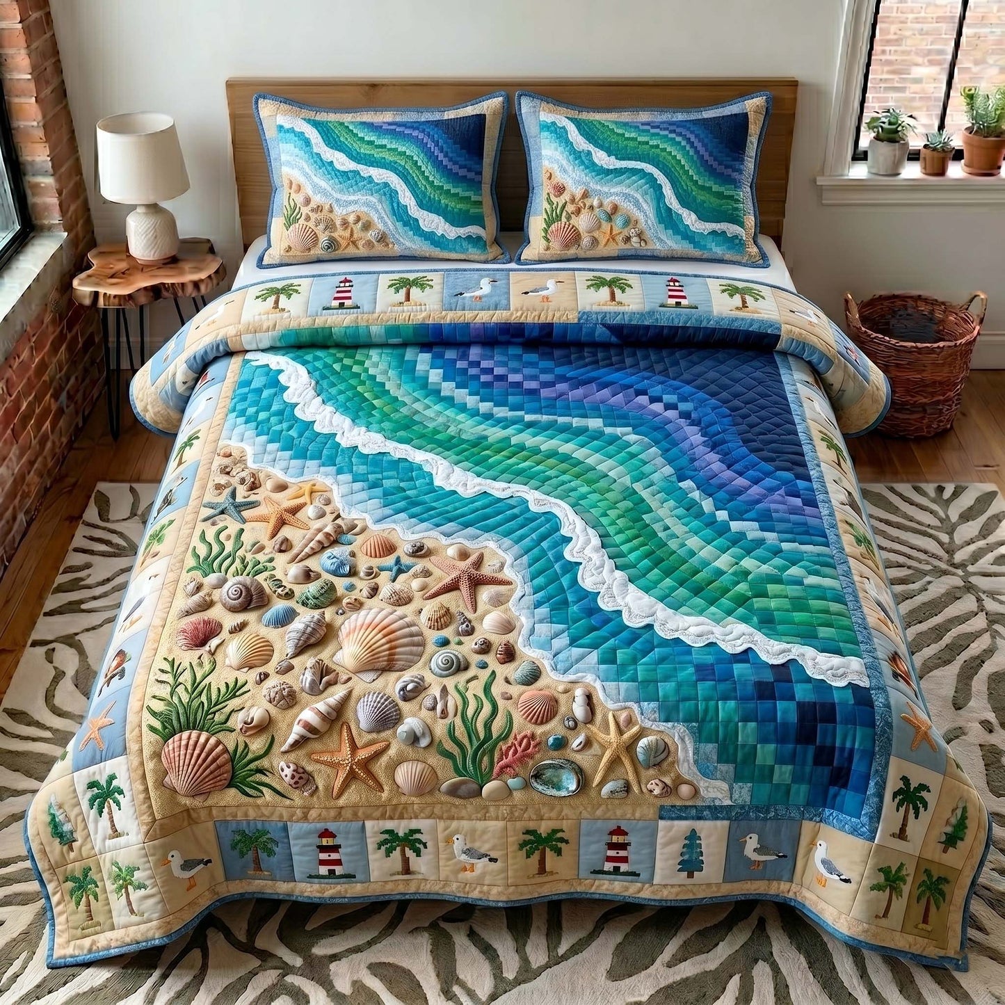 Coastal Whisper 3-Piece Quilted Bedding Set GFTOTP19364