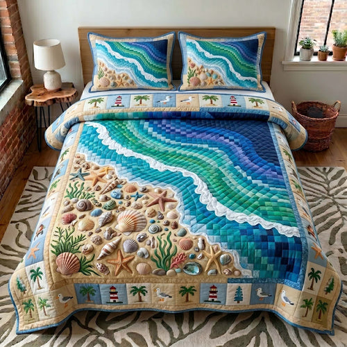 Coastal Whisper 3-Piece Quilted Bedding Set GFTOTP19364