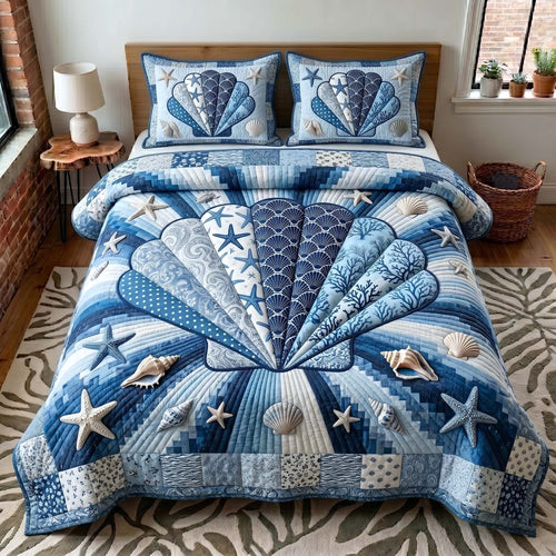Coastal Whisper 3-Piece Quilted Bedding Set GFTOTP19365