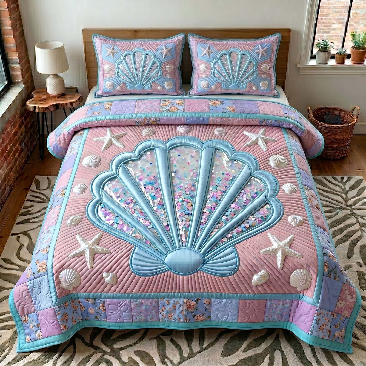 Coastal Whisper 3-Piece Quilted Bedding Set GFTOTP19367