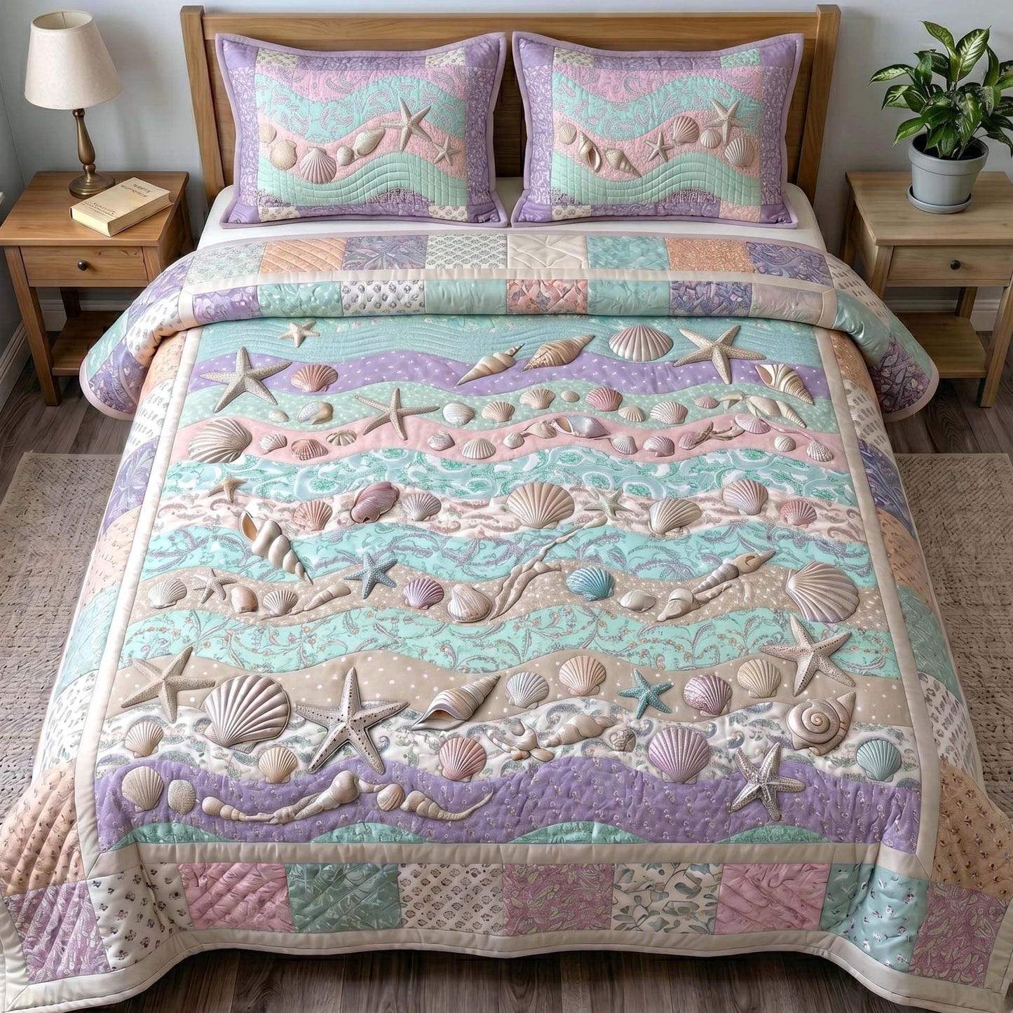 Coastal Whisper 3-Piece Quilted Bedding Set GFTOTP19368