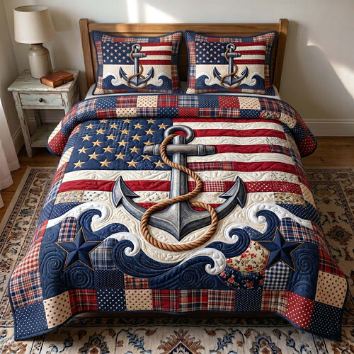 Patriotic Tide 3-Piece Quilted Bedding Set GFTOTP19412