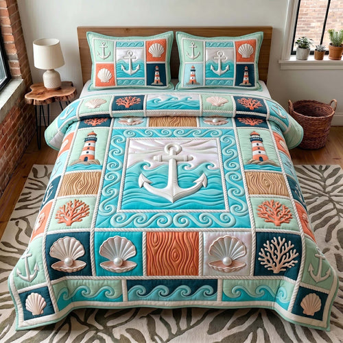 Coastal Harmony 3-Piece Quilted Bedding Set GFTOTP19416