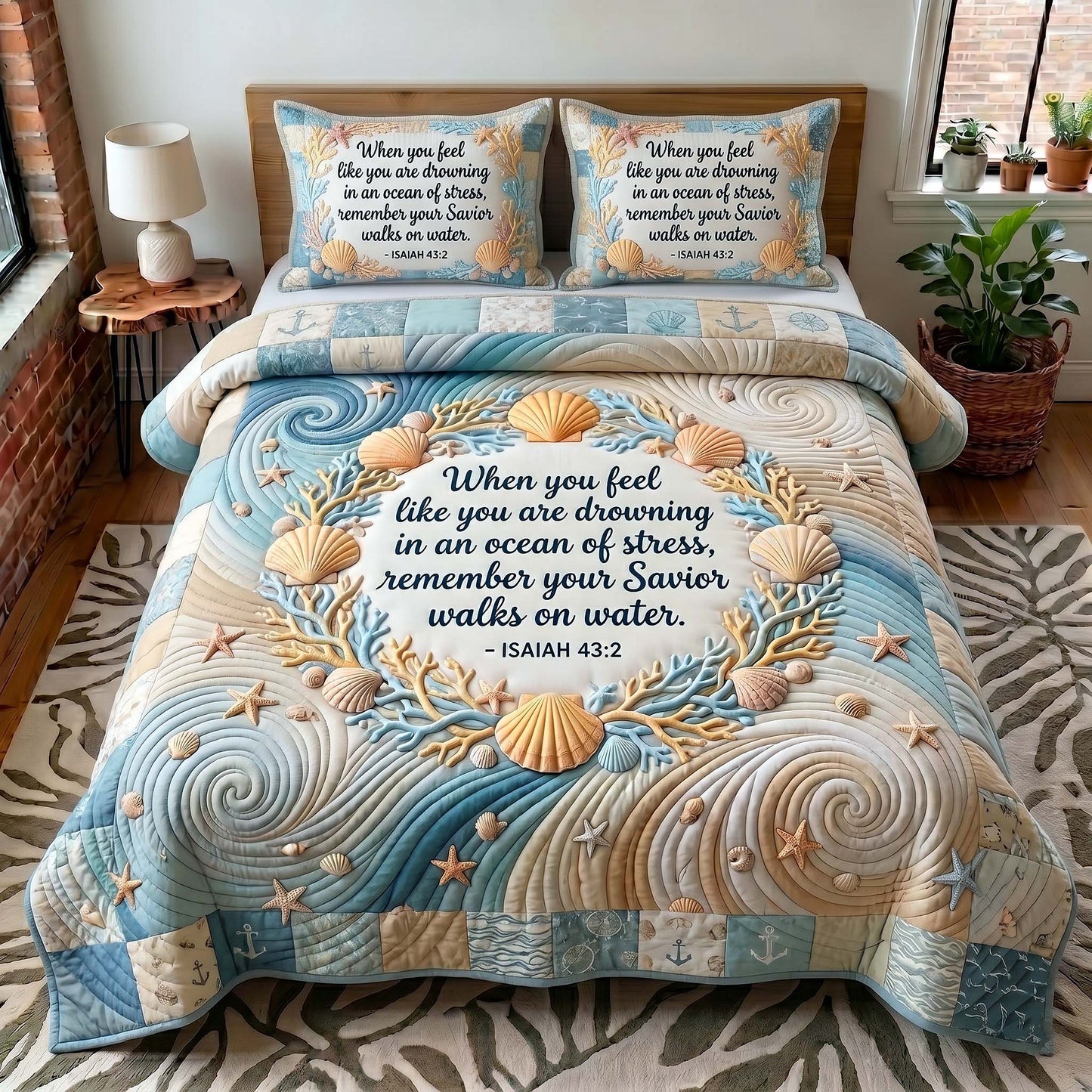Coastal Blessings 3-Piece Quilted Bedding Set GFTOTP19444