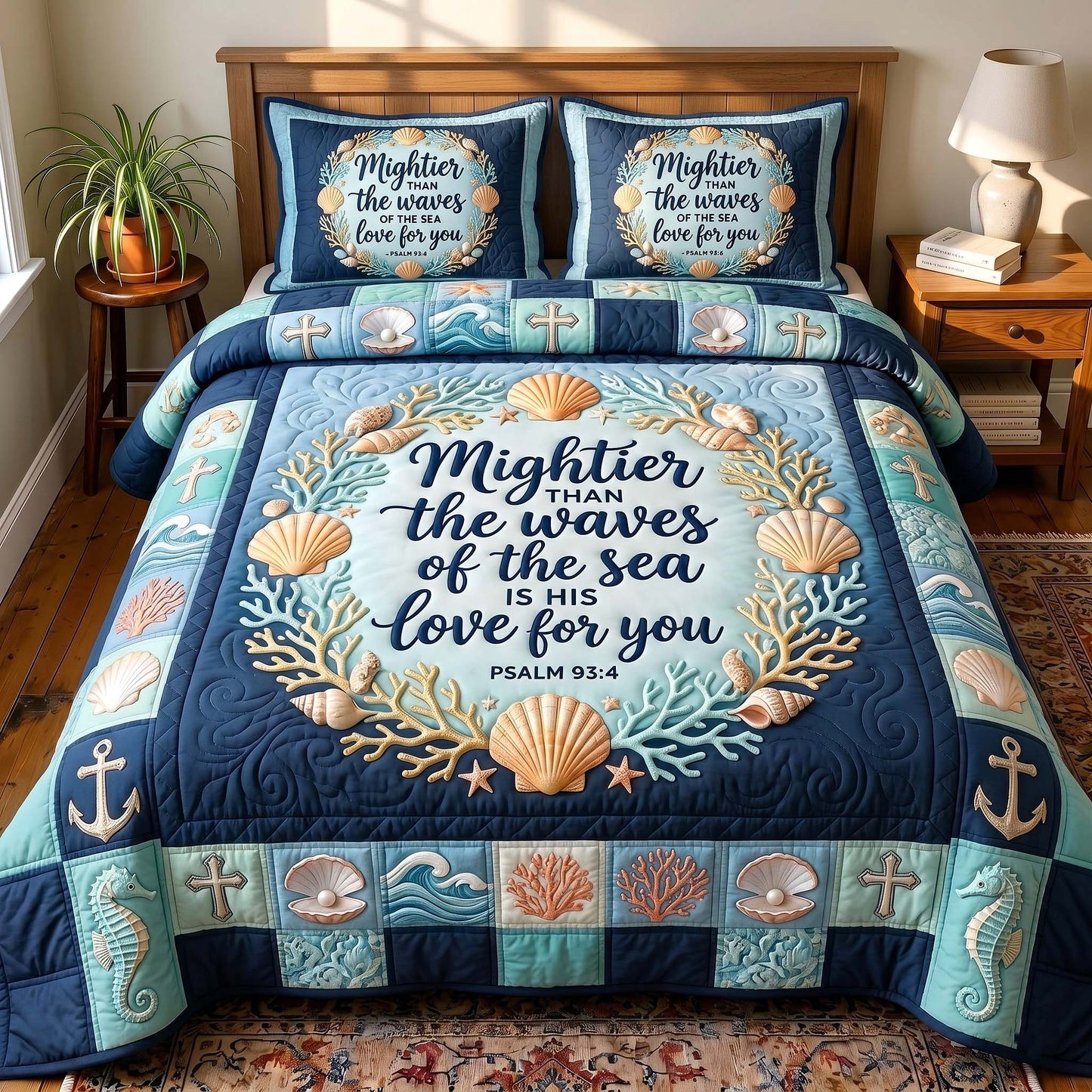 Coastal Blessings 3-Piece Quilted Bedding Set GFTOTP19449