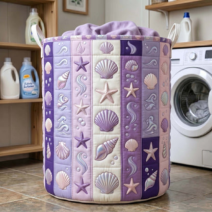 Coastal Whisper Quilted Laundry Basket GFTOTP19491