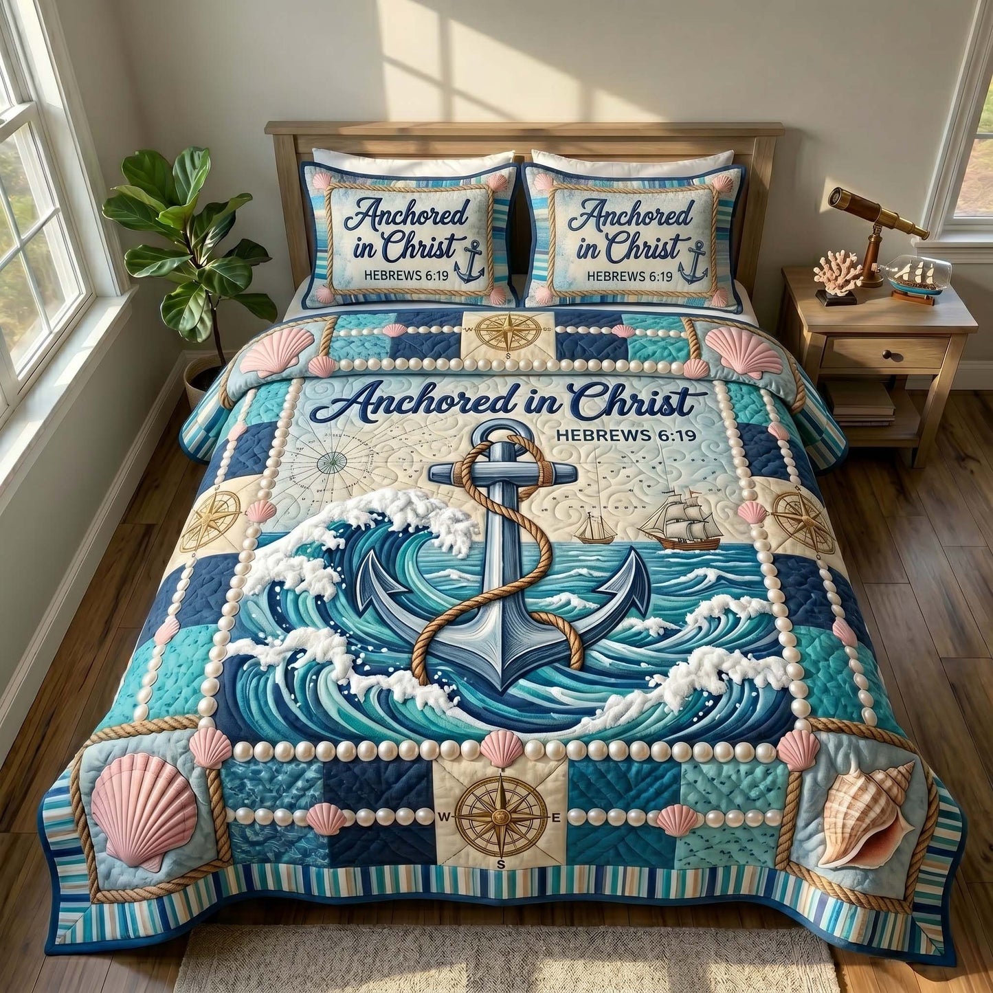 Ocean Grace 3-Piece Quilted Bedding Set GFTOTP19506