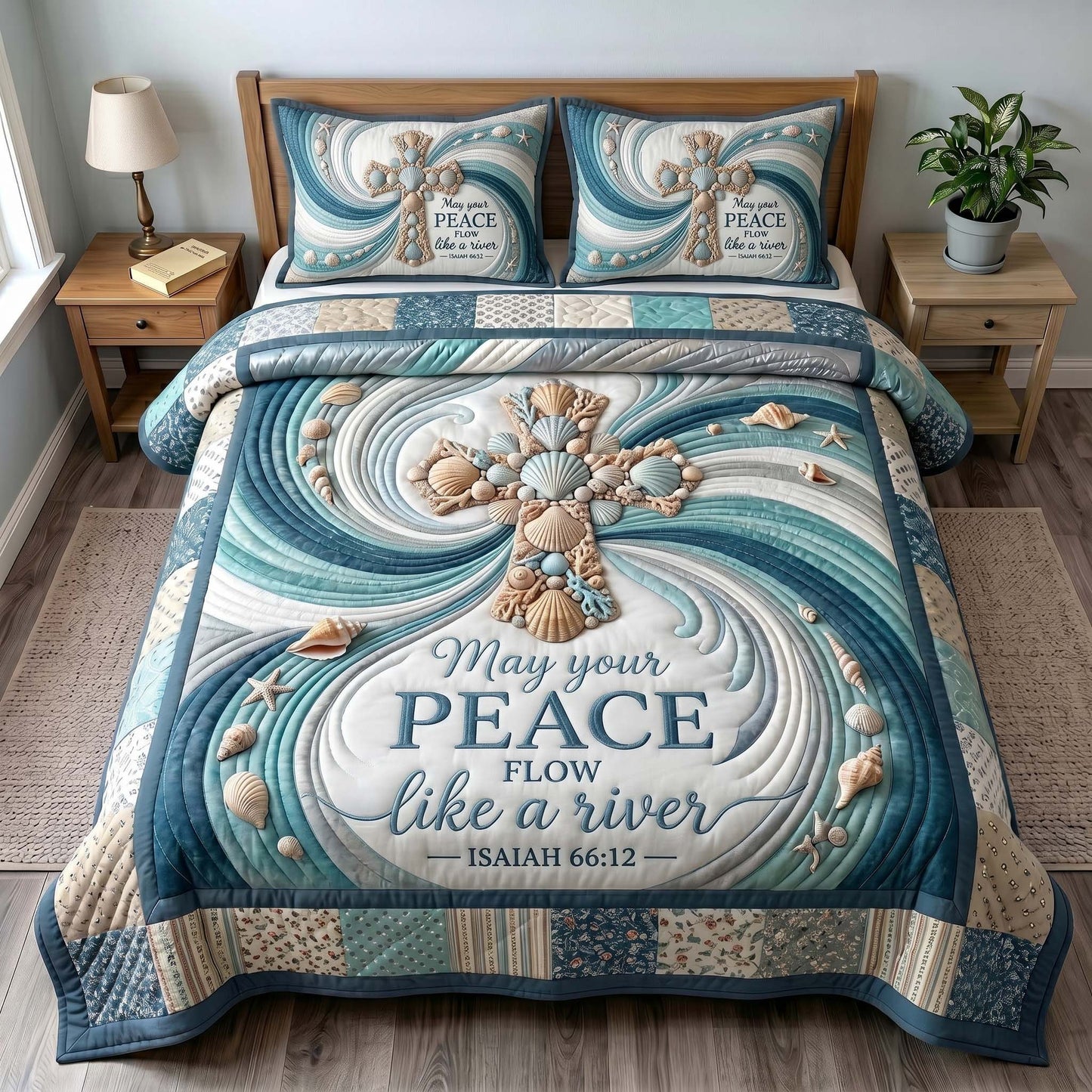 Ocean Grace 3-Piece Quilted Bedding Set GFTOTP19508