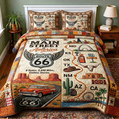 Mother Road 3-Piece Quilted Bedding Set GFTOTP19511