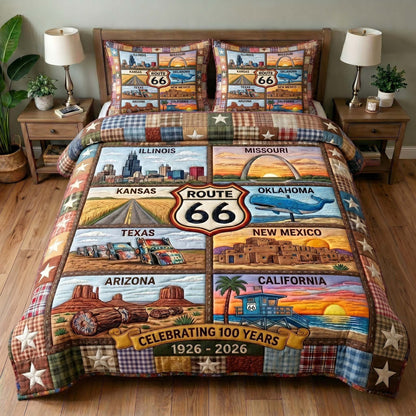 Mother Road 3-Piece Quilted Bedding Set GFTOTP19512