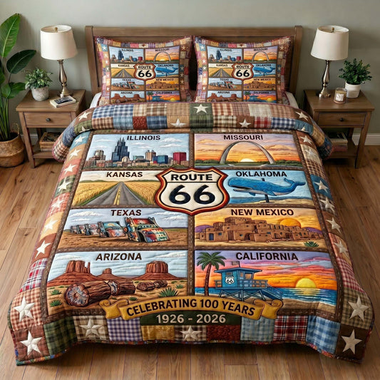 Mother Road 3-Piece Quilted Bedding Set GFTOTP19512