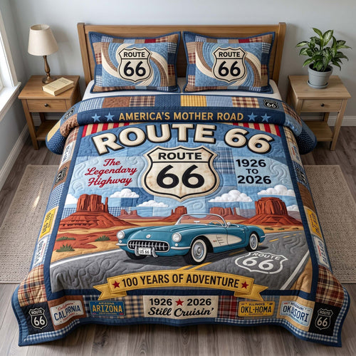 Mother Road 3-Piece Quilted Bedding Set GFTOTP19513