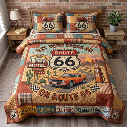 Mother Road 3-Piece Quilted Bedding Set GFTOTP19514