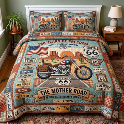 Mother Road 3-Piece Quilted Bedding Set GFTOTP19515