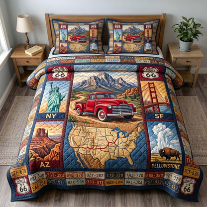Mother Road 3-Piece Quilted Bedding Set GFTOTP19516