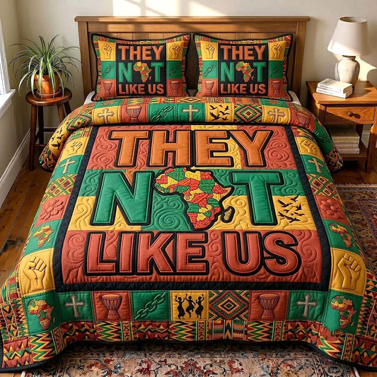 They Not Like Us 3-Piece Quilted Bedding Set GFTOTP19562