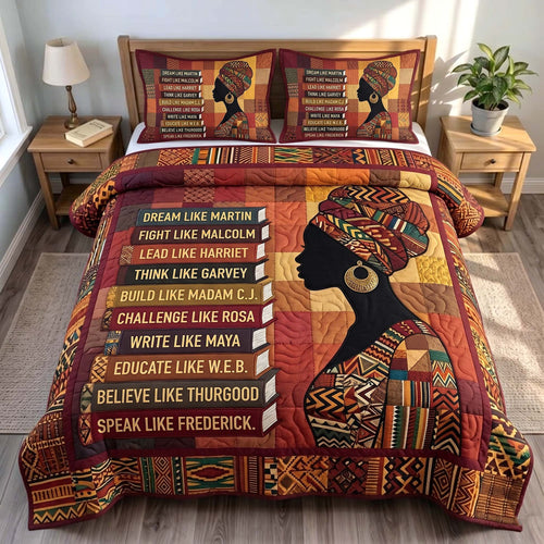 Melanin Grace 3-Piece Quilted Bedding Set GFTOTP19565