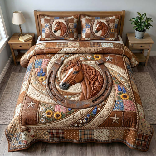 Floral Mustang 3-Piece Quilted Bedding Set GFTOTP19580