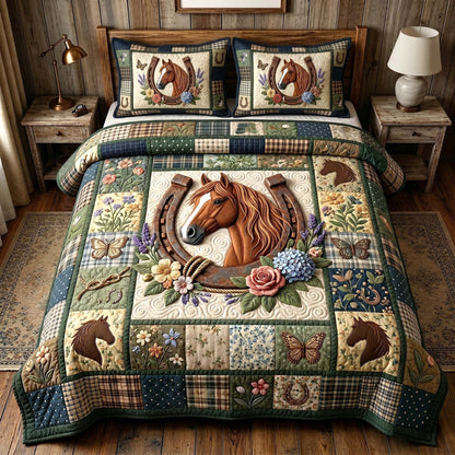 Floral Mustang 3-Piece Quilted Bedding Set GFTOTP19581