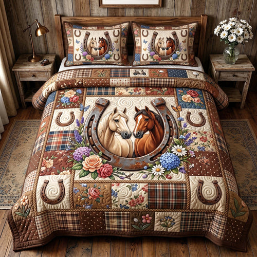Floral Mustang 3-Piece Quilted Bedding Set GFTOTP19582