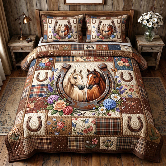 Floral Mustang 3-Piece Quilted Bedding Set GFTOTP19582